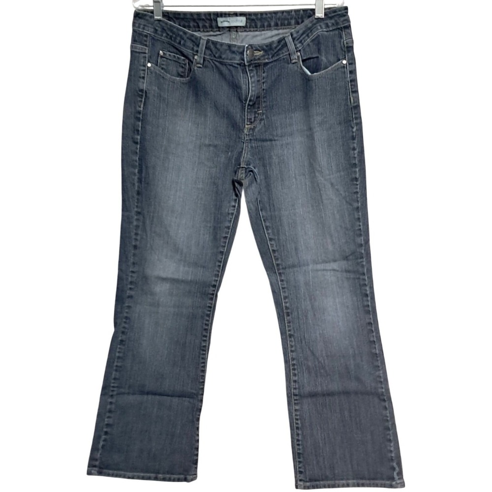 Riders Boot Cut Jeans Women 14P Blue Dark Wash Stretch Denim